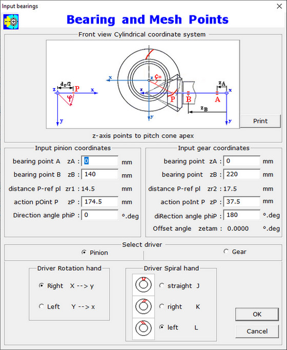 Bearing Points Dialog Box