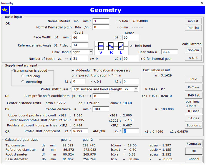 Geometry Dialog Box