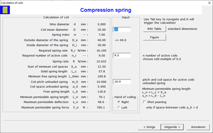 Compression Spring Windings Design Dialog