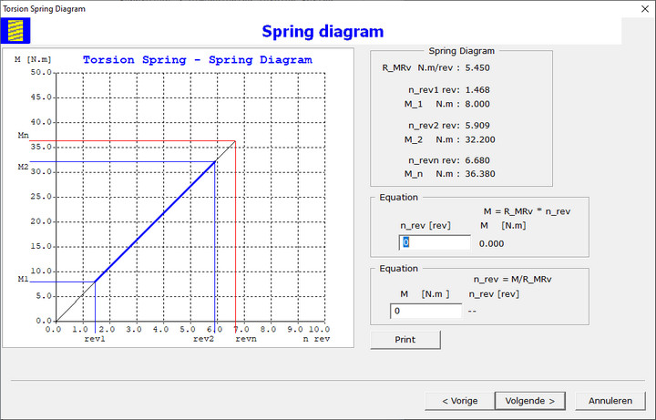 Torsion Spring Diagram Dialog