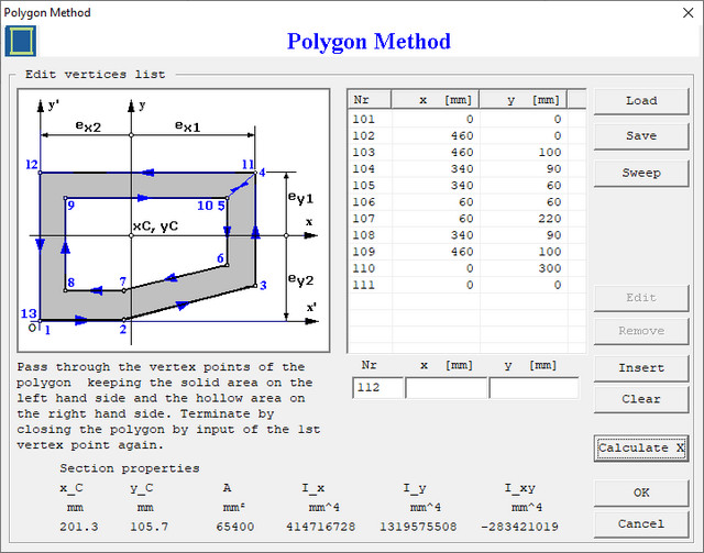 Vertices List Dialog Box