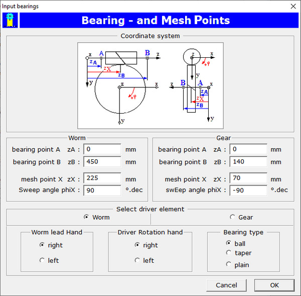 Bearing Points Dialog Box